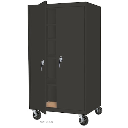 Steel Cabinets Usa Storage Cabinet, 36 in W, 66 in H, 24 in D, Charcoal MAAH-3624RB-C